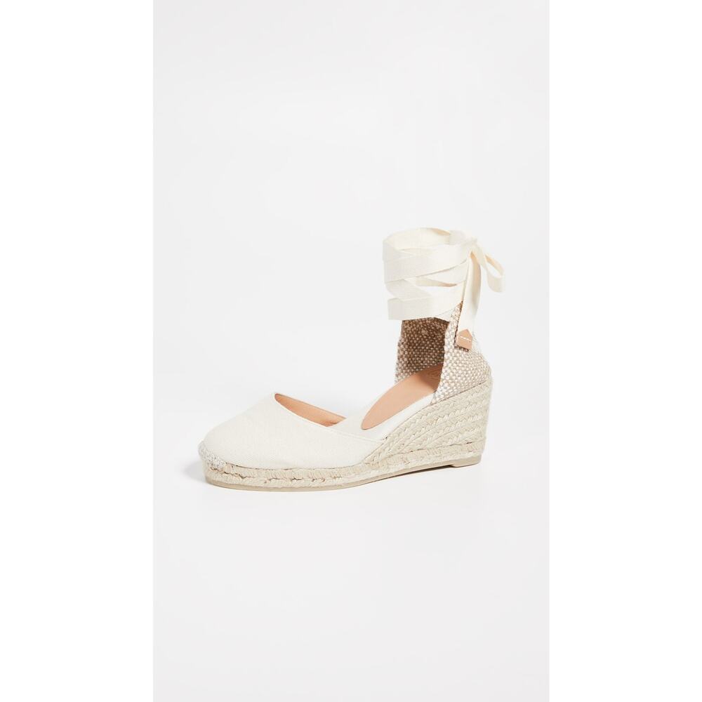 Castaner Carina Wedge Espadrilles - 6 - Ivory